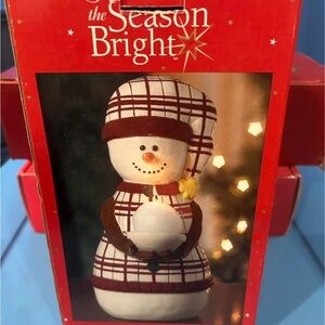 Plaid Snowman Holiday Decor